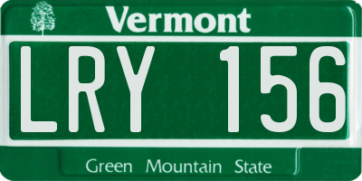 VT license plate LRY156