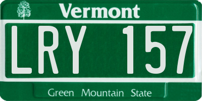 VT license plate LRY157
