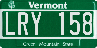 VT license plate LRY158