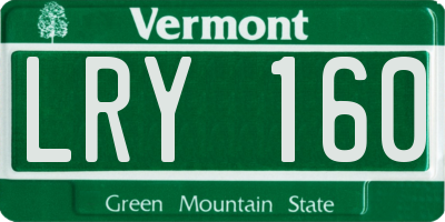 VT license plate LRY160