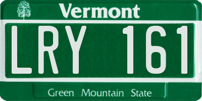 VT license plate LRY161