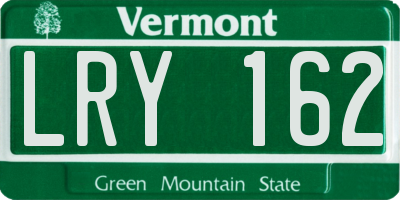 VT license plate LRY162