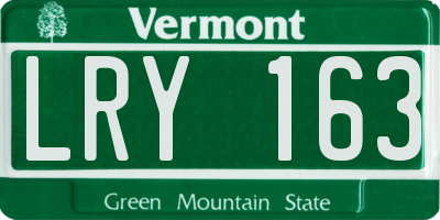 VT license plate LRY163