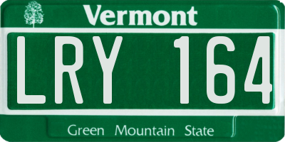 VT license plate LRY164