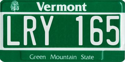 VT license plate LRY165