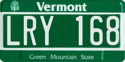 VT license plate LRY168