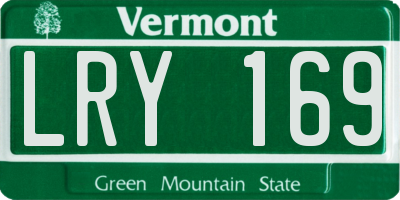 VT license plate LRY169