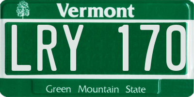VT license plate LRY170