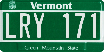 VT license plate LRY171