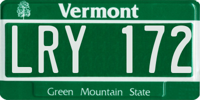 VT license plate LRY172