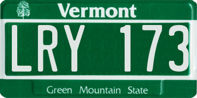 VT license plate LRY173