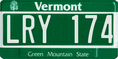 VT license plate LRY174