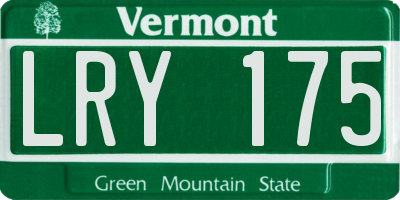 VT license plate LRY175