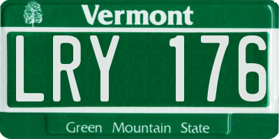 VT license plate LRY176