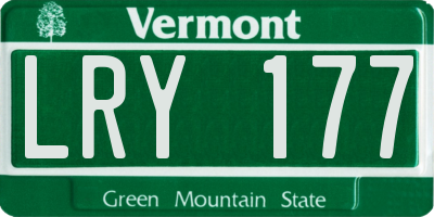 VT license plate LRY177