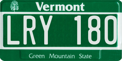 VT license plate LRY180