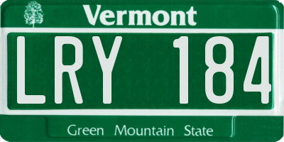 VT license plate LRY184