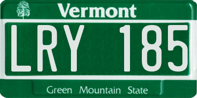 VT license plate LRY185