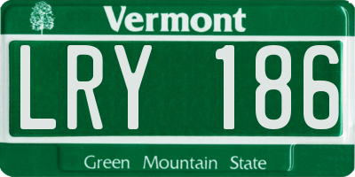 VT license plate LRY186