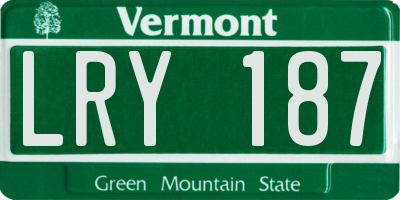 VT license plate LRY187