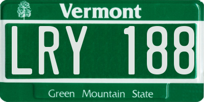 VT license plate LRY188