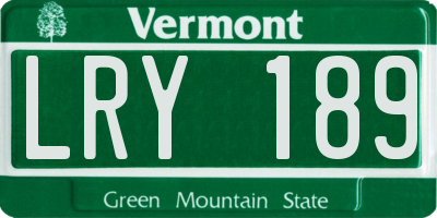 VT license plate LRY189