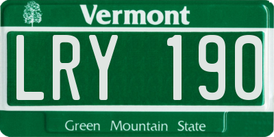 VT license plate LRY190