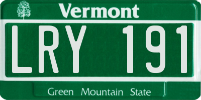 VT license plate LRY191
