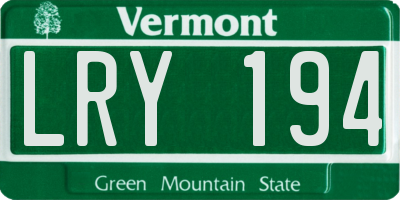 VT license plate LRY194
