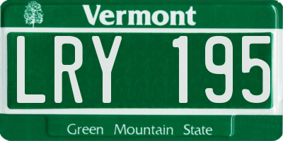 VT license plate LRY195