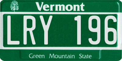VT license plate LRY196