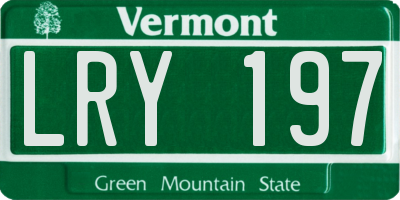 VT license plate LRY197