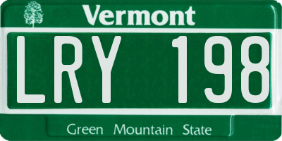 VT license plate LRY198