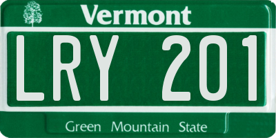 VT license plate LRY201