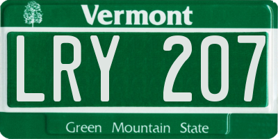 VT license plate LRY207