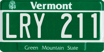 VT license plate LRY211