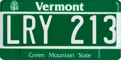 VT license plate LRY213