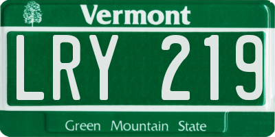 VT license plate LRY219