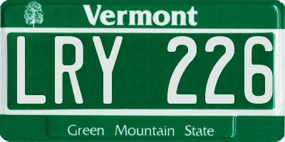 VT license plate LRY226