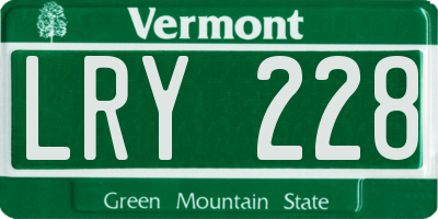 VT license plate LRY228