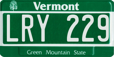 VT license plate LRY229