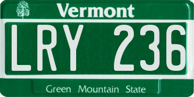 VT license plate LRY236