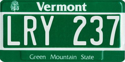 VT license plate LRY237