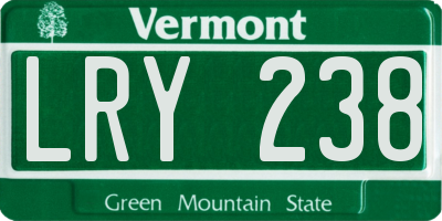 VT license plate LRY238