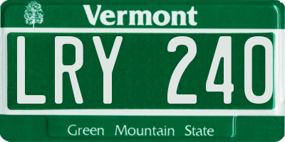 VT license plate LRY240