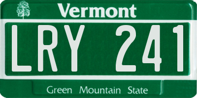 VT license plate LRY241