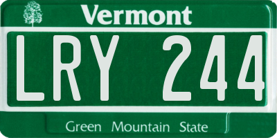 VT license plate LRY244