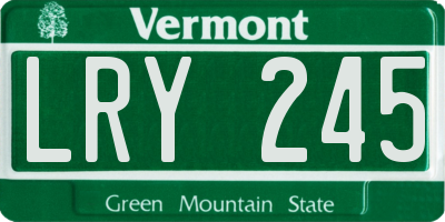 VT license plate LRY245