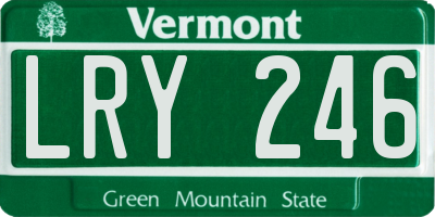 VT license plate LRY246