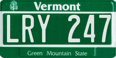 VT license plate LRY247